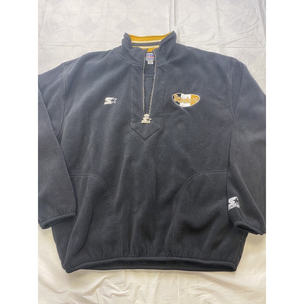 Vintage Starter NFL Pittsburgh Steelers Pullover Fleece Jacket Size XL